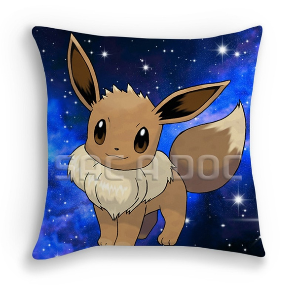 creative gifts for children pokemon eevee pillow case cute anime beautiful  soft pattern pillow cover case  wish