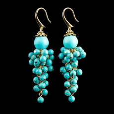 Turquoise, Joyería de pavo reales, pearls, cartilage earrings