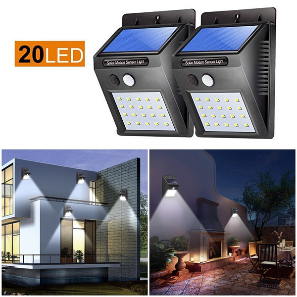 20 Led Solar Outdoor Light With Motion Sensor Waterproof Solar Powered Wall Lamp Energy Saving Wireless Garden Lights Decoration Wish