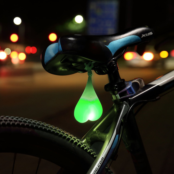 Silicone Bike Bicycle Back Rear Tail Cycling LED Light Heart Ball Egg Safe Lamp 