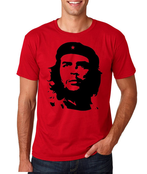 Che Guevara Men's Red Face Short Sleeve T-Shirt, Red, Small : Che