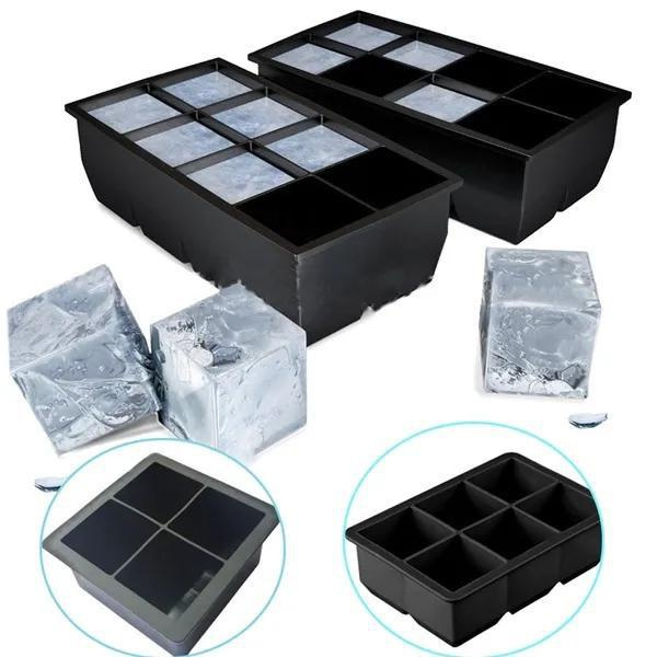 6/8 Cubes Ice Maker Ice Mold Large Size Ice Cube Square Tray Mold