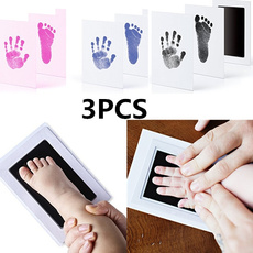 3 Pcs Baby Ink Pad for Baby Footprints Hand Prints and Fingerprints Kit with 3 Extra  Ink Pads and 6 Imprint Cards Perfect Keep Baby Memory Baby Shower Gift (Blue/Pink/Black/Red) 