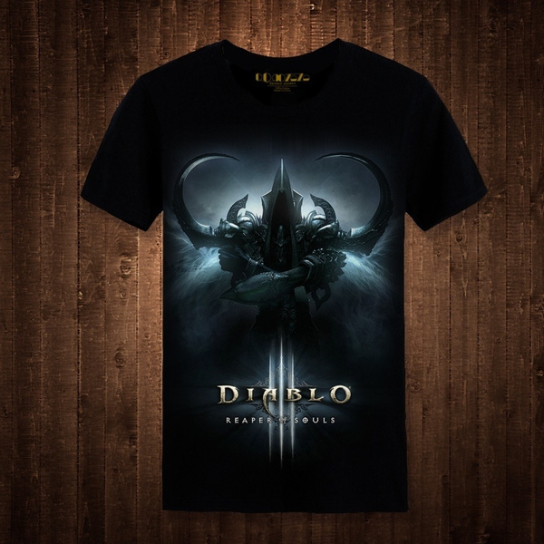 Men s Fashion T Shirt Diablo 3 Reaper of Souls Tyrael Archangel Punk Rock Short Sleeve T Shirts Casual Summer Dress Printed Tops