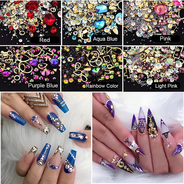 100Pcs UV Heart Nail Art Decoration Mix Light Color Change Rhinestone Ge ✽  | eBay in 2023 | Heart nail art, Heart nails, Nail jewelry