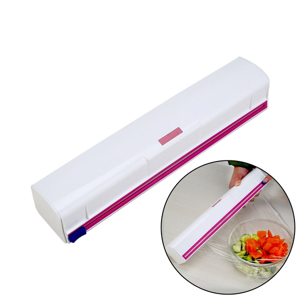 Multifunctional Food Wrap Dispenser Plastic Cutter Foil Cling Film
