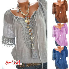 blouse, Summer, Plus size top, Cotton T Shirt