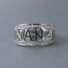 Gift Delicate Nana Ring 925 Sterling Silver Cubic Zirconia Diamond Jewelry Grandmother Christmas Gift Birthday Gift
