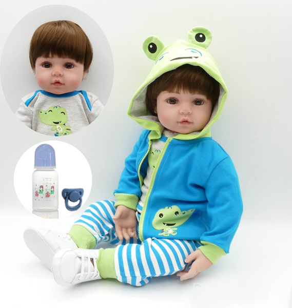 22 55cm Bebe Boy Reborn Fake Newborn Babies Silicone Dolls For Children Birthday Gift Bonecas Brinquedo Menino Wish