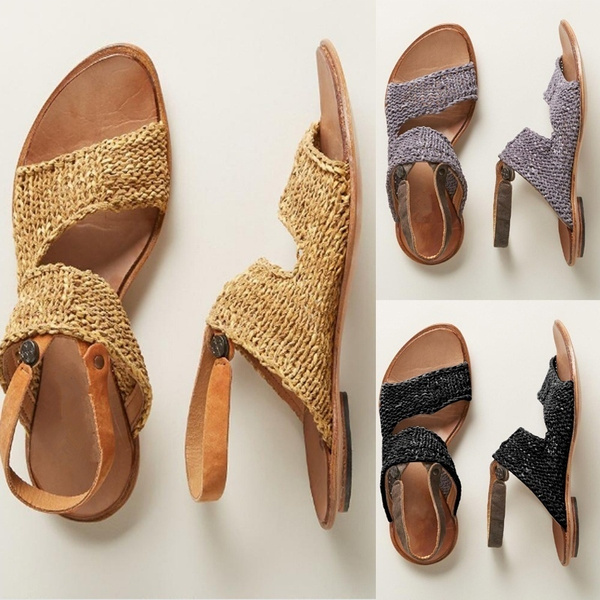 straw sandals womens