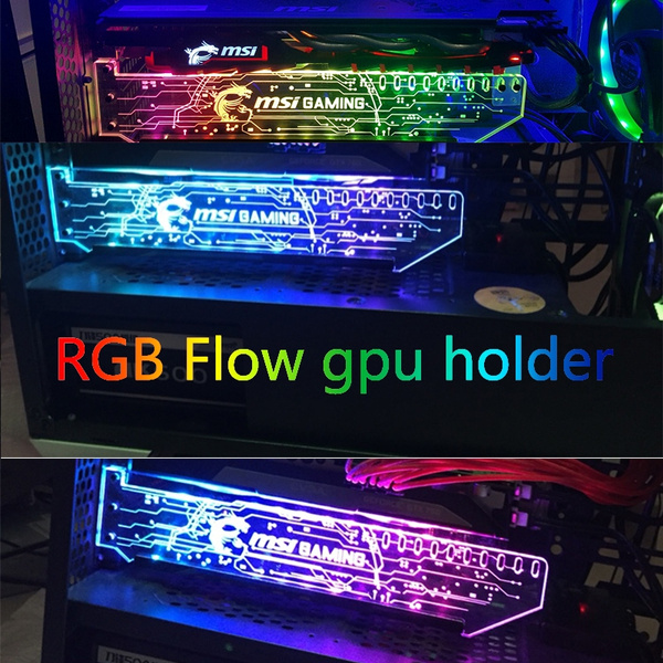 Cool RGB flow graphics support GPU holder bracket rog graphics card frame modes pc GPU decoration |