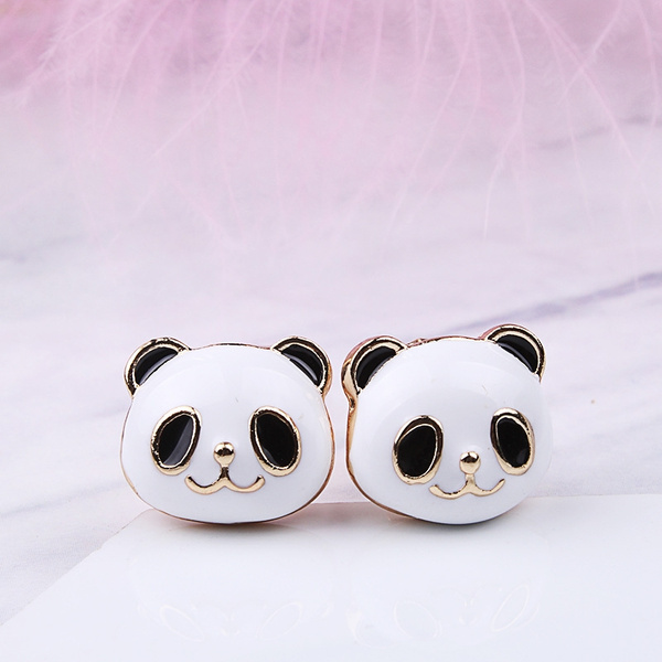 Fashion Cartoon Image Earrings Delicate Cute Panda Earring for Women Small  Stud Earrings Animal Jewelry Girls Gifts Pendientes | Wish