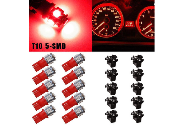 cciyu 6 Pack White PC168 T10 LED Cluster Gauge Dash Light Bulb W//Twist Lock
