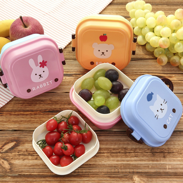 Bento Boxes, 2-layers Sealed Kids Lunch Box, Fruits Food