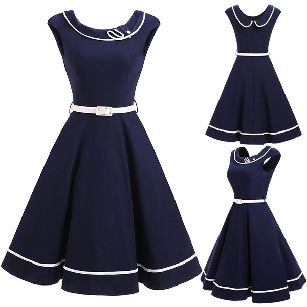 Blue on sale rockabilly dress