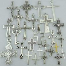  Alloy Religion Varies Cross shapes Silver Findings Pendant Beads