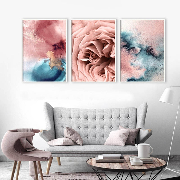 photo Navy Blue And Rose Gold Bedroom Accessories navy blush wall art blue pink abstract print watercolor painting sister gift rose gold ink artwork bedroom decor no frame wish
