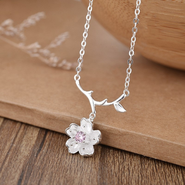 Sakura on sale flower necklace