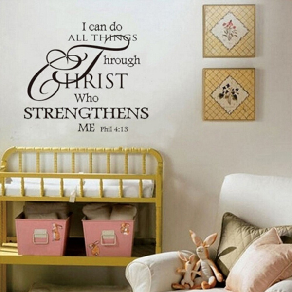 Words I Can Do All Things Quotes Bible Wall Decal Vinyl Sticker Christ ...