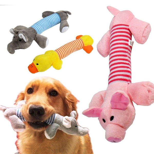 New Funny Dog Toy Pet Puppy Plush Squeaker Squeaky Toys Pig Duck