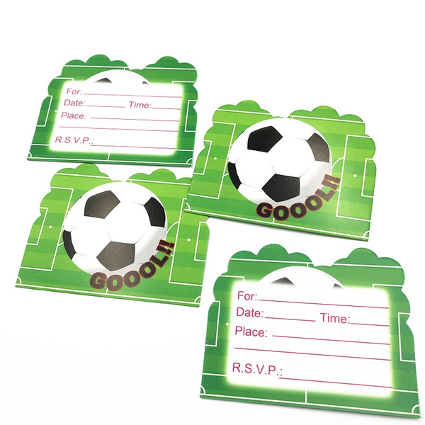 10 Pcs Lot Fifa Football Coupe Du Monde De Football Theme Cartes D Invitation Enfants Fete D Anniversaire Festif Evenement Fete Fournitures Wish