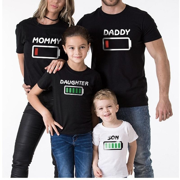 1 Pcs Battery Design Couples T-Shirt 