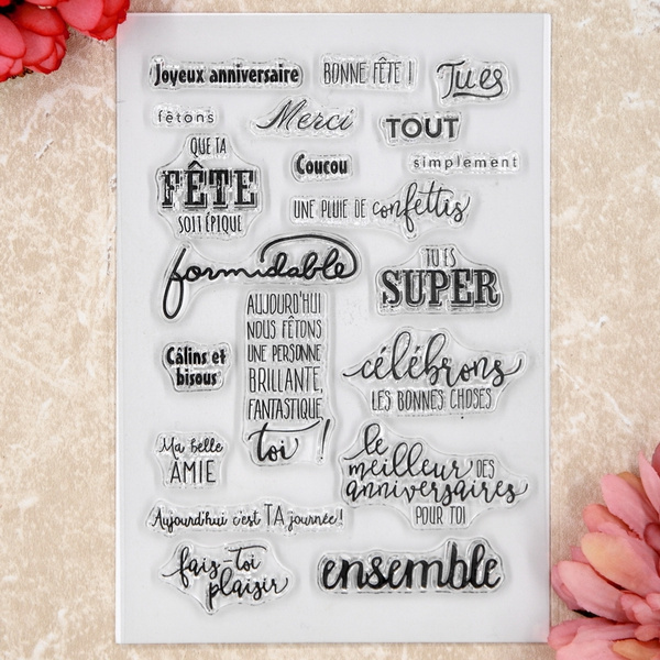 French Joyeux Anniversaire Scrapbook Diy Photo Cards Rubber Stamp Clear Stamp Transparent Stamp Wish French Joyeux Anniversaire Scrapbook Diy Photo Cards Rubber Stamp Clear Stamp Transparent Stamp Wish