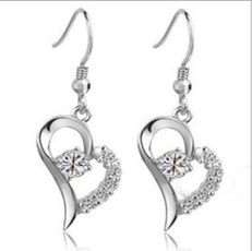 Sterling, heart earrings, women earrings, Jewelry