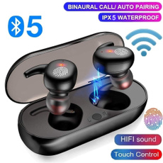 Wireless Bluetooth Earphones Waterproof Noise Cancelling Cordless In-Ear Earbuds Running Sport Handfree Cordless Headset for iOS Android Smart Phone