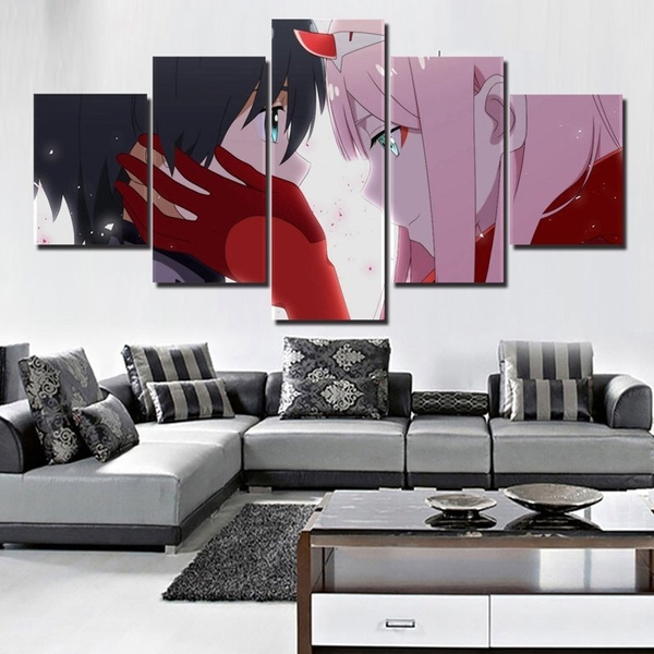  DCVH Anime Darling in The Franxx Hiro Zero Two Canvas Art Poer  and Wall Art Picture Print Modern Family Bedroom Der Poers 12x18h(30x45cm):  Posters & Prints