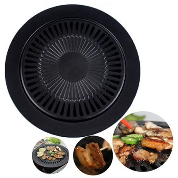 Cast Iron Barbecue Round Plate  Cast Iron Baking Raosting Pan