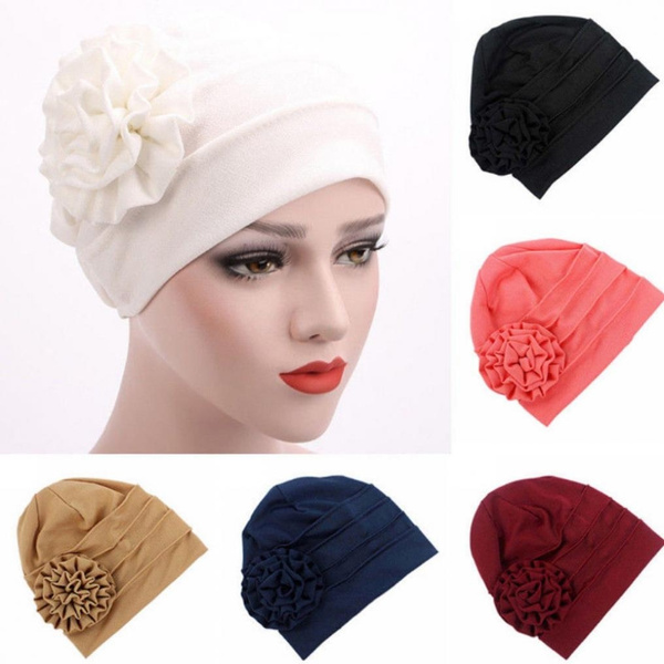 Fashion Women Girl Cotton Flower Hat Cancer Chemo Beanie Baggy Cap Turban Hijab 