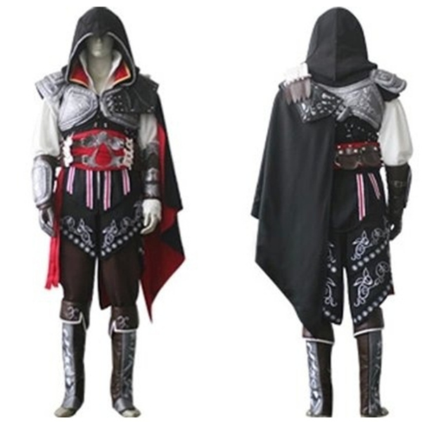 Assassin's Creed II Ezio Auditore Da Firenze Black Cosplay Costume Size XS-3XL | Wish