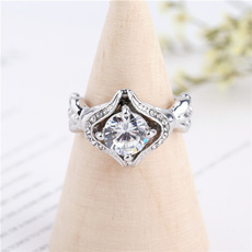 crystal ring, wedding ring, 925 silver rings, Silver Ring