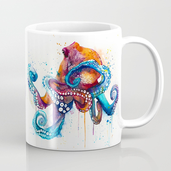 Octopus Coffee Cup, Nautical Coffee Mug