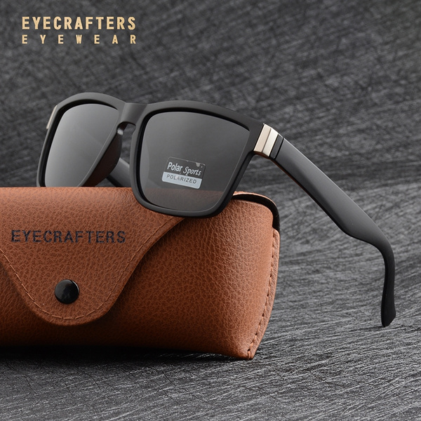 Eyecrafters Brand Designer Retro Square Polarized Sunglasses Mens