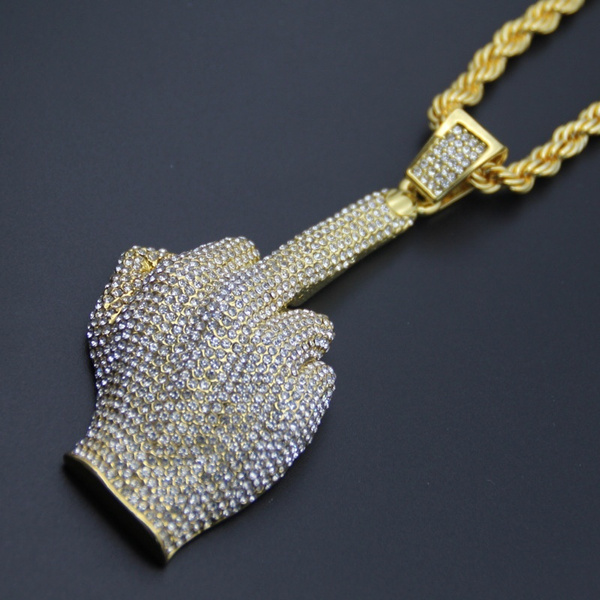 Hip Hop Big Hands Pendants Necklace 