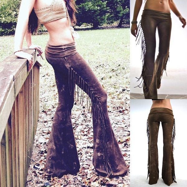 fringe flare pants