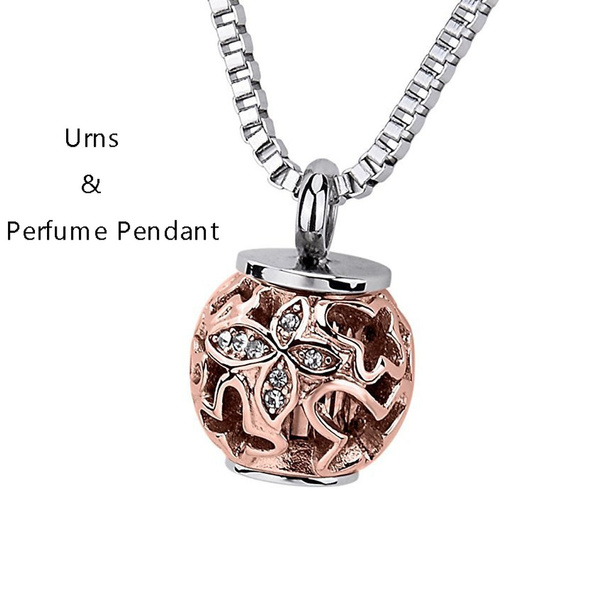 Stainless Steel Pill Ash Holder Perfume Box Memorial Cremation Urn Pendant Necklace Wish