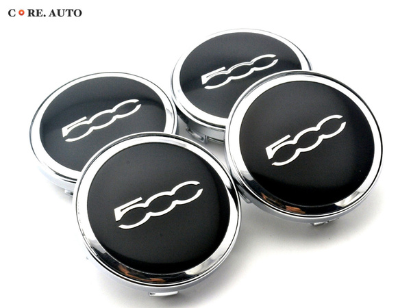 61mm/ 55mm × 4 For Fiat 500c Wheel Center Caps Emblem Aftermarket Parts ...