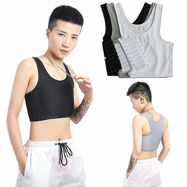 Tank Chest Breast Binder Trans Lesbian Breathable Les Cosplay White Black