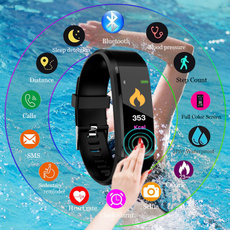 New Color Screen Smart Bracelet Watch 115 Plus Blood Pressure Monitoring Heart Rate Monitoring Smart Wristband Fitness Band