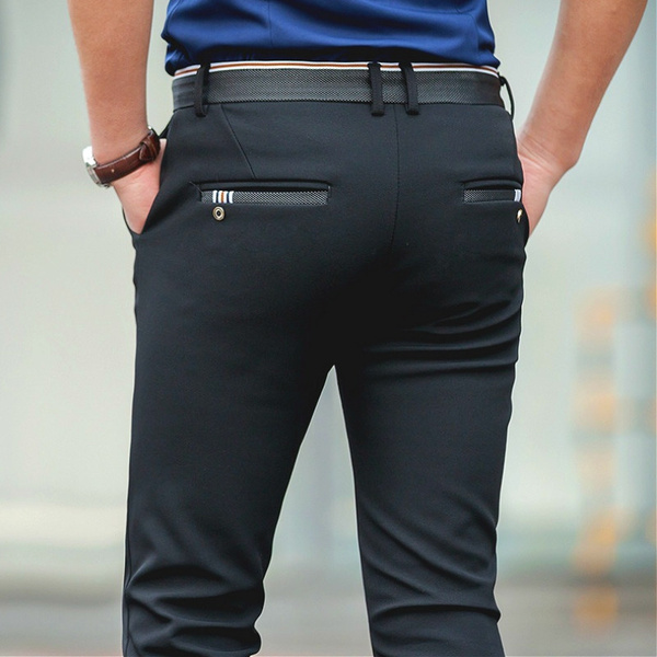 Spring Autumn New Business and Leisure Men's Fashion Formal Suit Pants ...