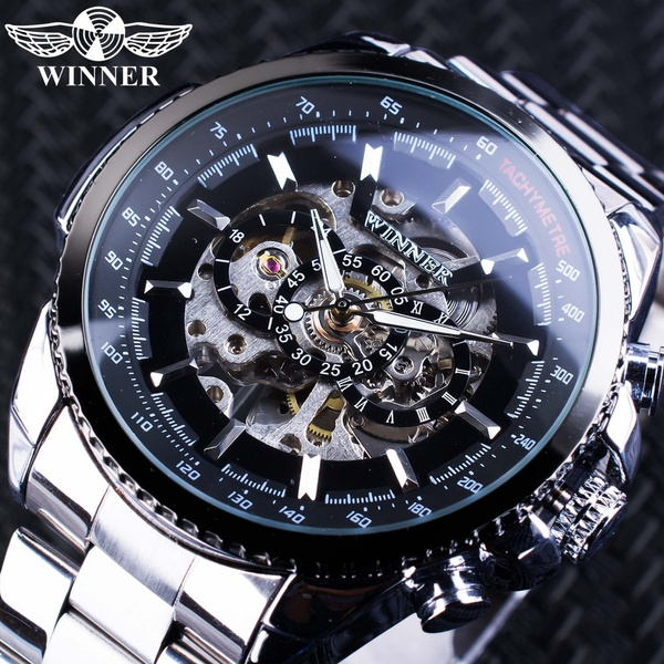 Winner skeleton automatic mechanical on sale watch