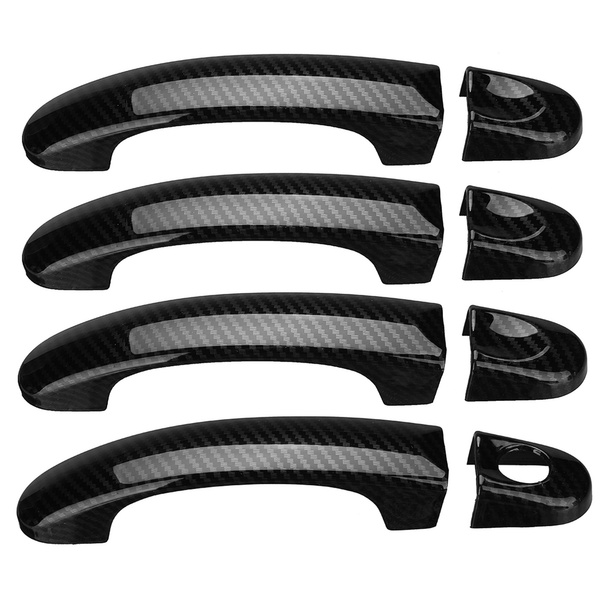 CARBON BLACK 4 DOOR HANDLE COVERS SET FOR VW TRANSPORTER T5 T6