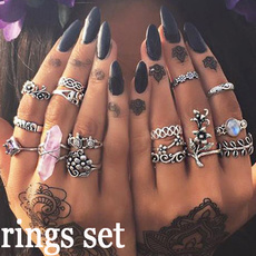 kuncklering, Vintage, crystal ring, Women Ring