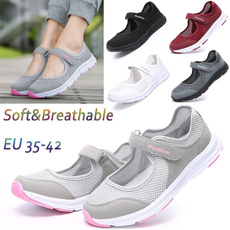 EUR Size:35~42 Summer Women Casual Shoes Mesh Breathable Fitness Shoes Walking Sneakers(Black,Red,Dark Gray,Light Gray,White)