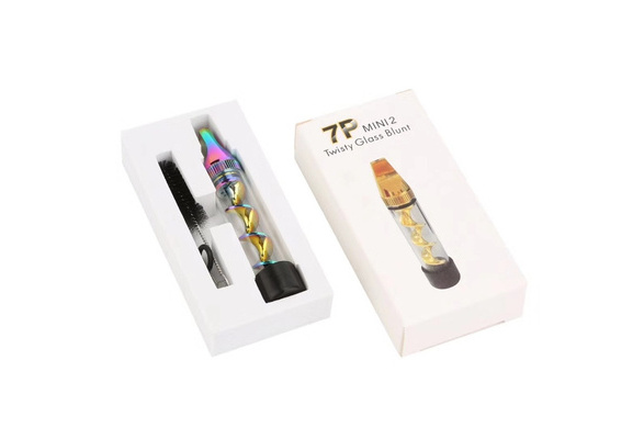 New Design 2 Series Smoking Twisty Glass Blunt Pipe Obsolete With Cleaning Kit