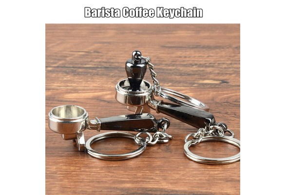 Coffeeware Espresso Accessories Gift Coffee Machine Handle Moka Pitcher  Keyring Portable Creative Barista Coffee Tamper Keychain