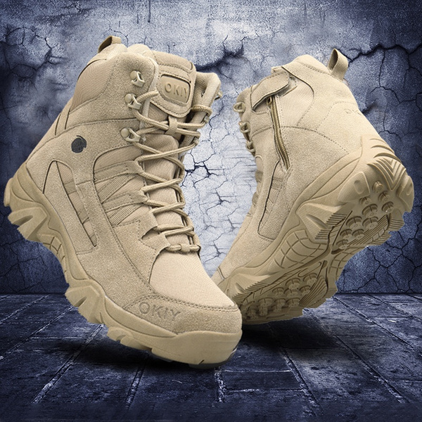 Men's Military Tactical Boots High Top Waterproof Hiking Combat Boots ...